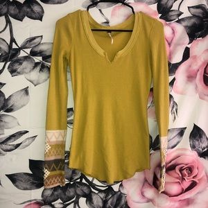 Free People Tops - Free People Yellow Cuffed Thermal Free People Tops - Free People Yellow Cuffed Thermal
